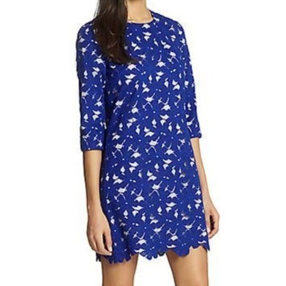 NWOT Cynthia Steffe lace 3/4 sleeve royal blue dress size 2 (272) - Picture 5 of 13